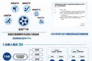 中国体育仲裁委员会公布年度报告，足球项目案件71件占比86.5%