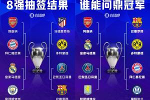 仅换2席！上赛季8强PK本赛季：6队一样，仅国米维拉换掉曼城马竞