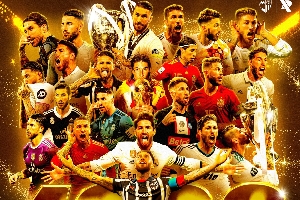 传奇🙌拉莫斯迎生涯1000场 999场142球50助1世界杯2欧洲杯4欧冠