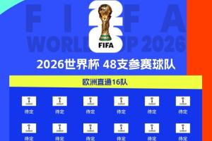 41/48⏳已有7队获得2026世界杯参赛名额，还剩41个席位