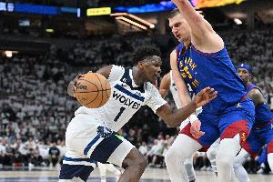 关键较量！ESPN预测明日森林狼获胜概率为51.8% 掘金48.2%