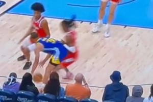 上强度也上尺度😵莫兰特“三打”库里 最后姿势难以描述……