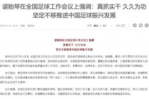 谌贻琴在全国足球工作会议上强调：坚定不移推进中国足球振兴发展