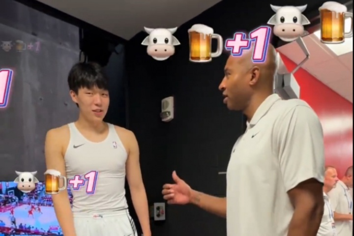 文化输出🧑‍🏫！杨瀚森教队友中文：Very good=牛X🐮🍺